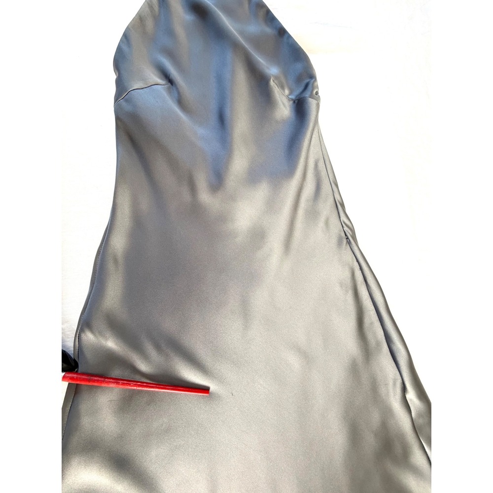 ZARA Grey Satin Halter Neck Open Back Maxi Dress XS 2916/331 NWT - Picture 10 of 16